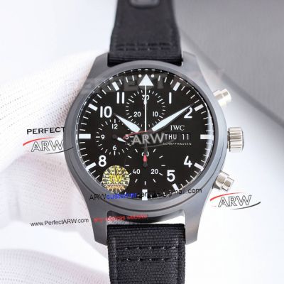 TW Factory Replica Swiss IWC Pilot’s Top Gun Chronograph Watch Black Ceramic Case